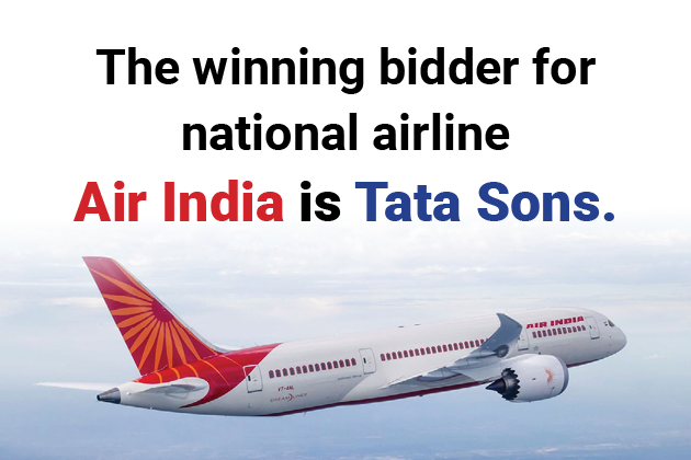The winning bidder for national airline Air India is Tata Sons.