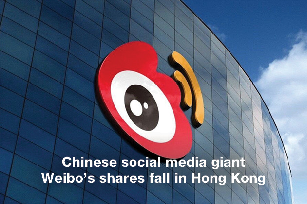 Chinese social media giant Weibo’s shares fall in Hong Kong