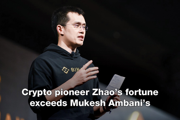 Crypto pioneer Zhao’s fortune exceeds Mukesh Ambani’s