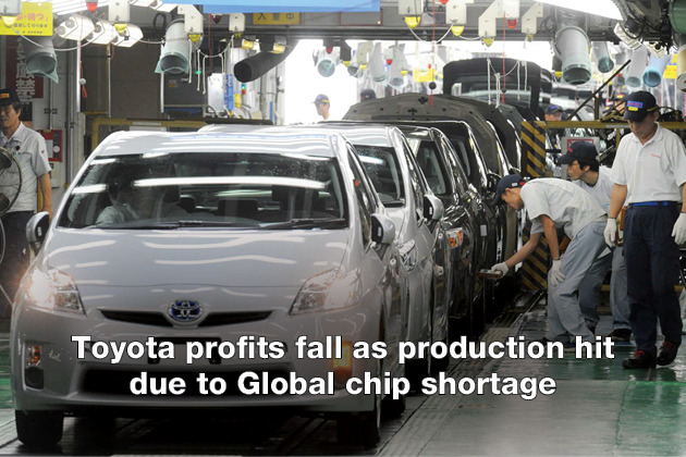Toyota profits fall as production hit due to Global chip shortage